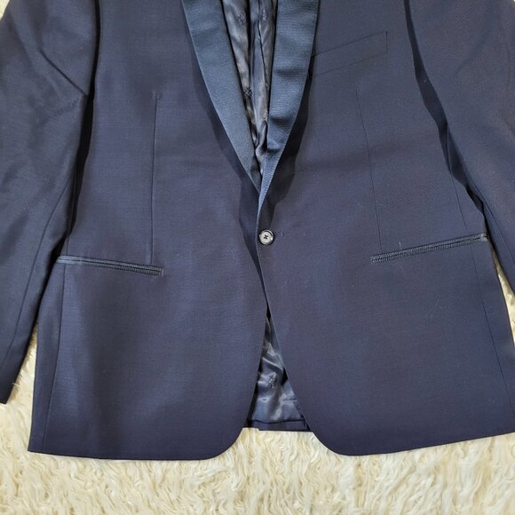 Ryan Seacrest Distinction Mens100% Wool Navy Blazer - Size 46R - Picture 3 of 14